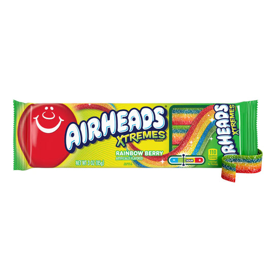 Airheads Xtremes Sweetly Sour Belts, Rainbow Berry